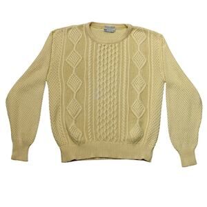 Vintage Fisherman Cable Knit Sweater Mens XL Lord Jeff Made in USA Fine Cotton